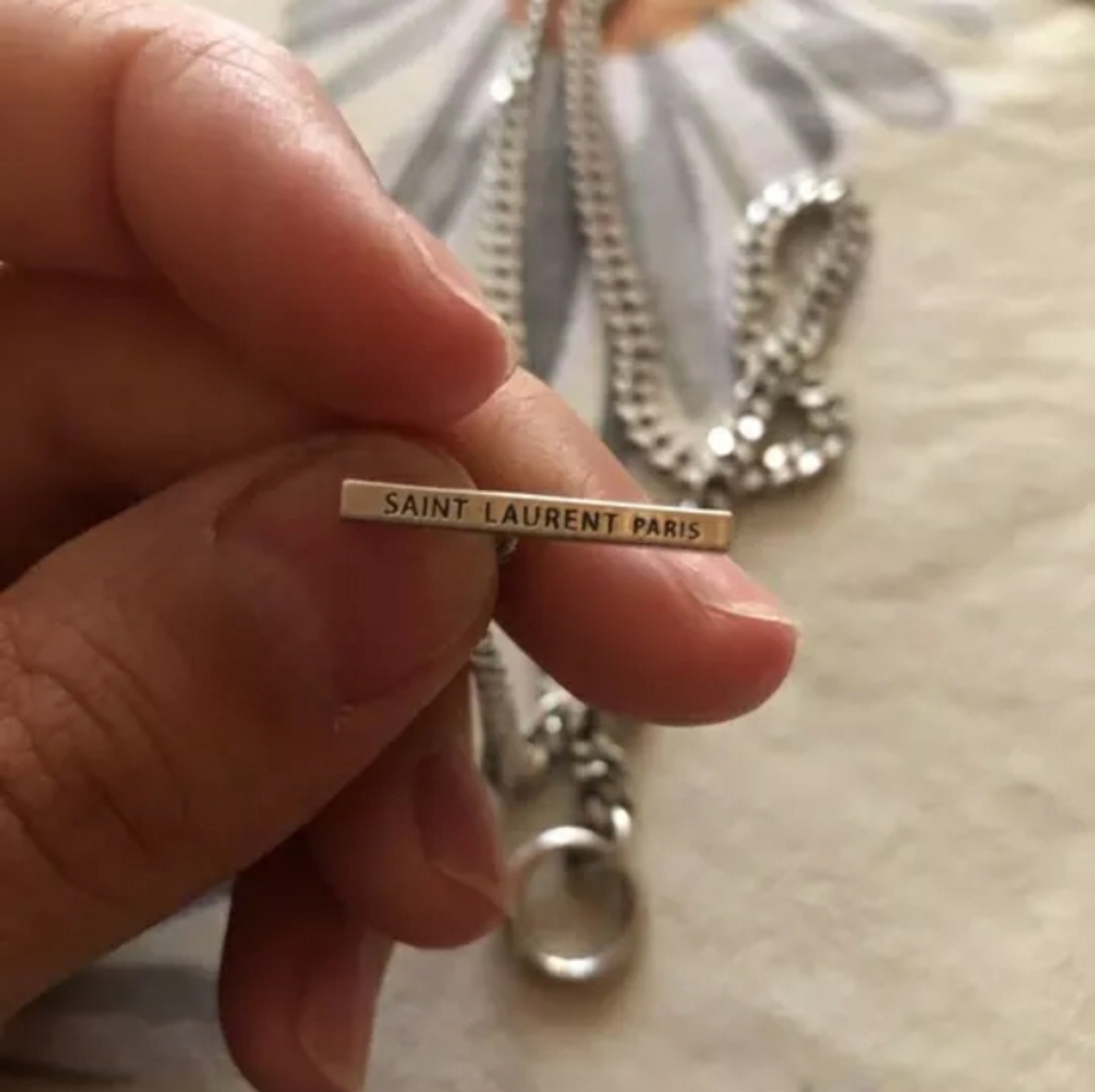 Saint Laurent Paris Sterling Silver Necklace